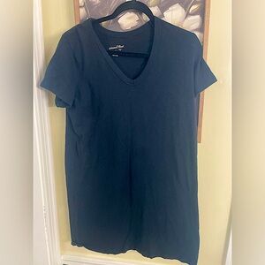 Black V-Neck T-Shirt Dress size L
